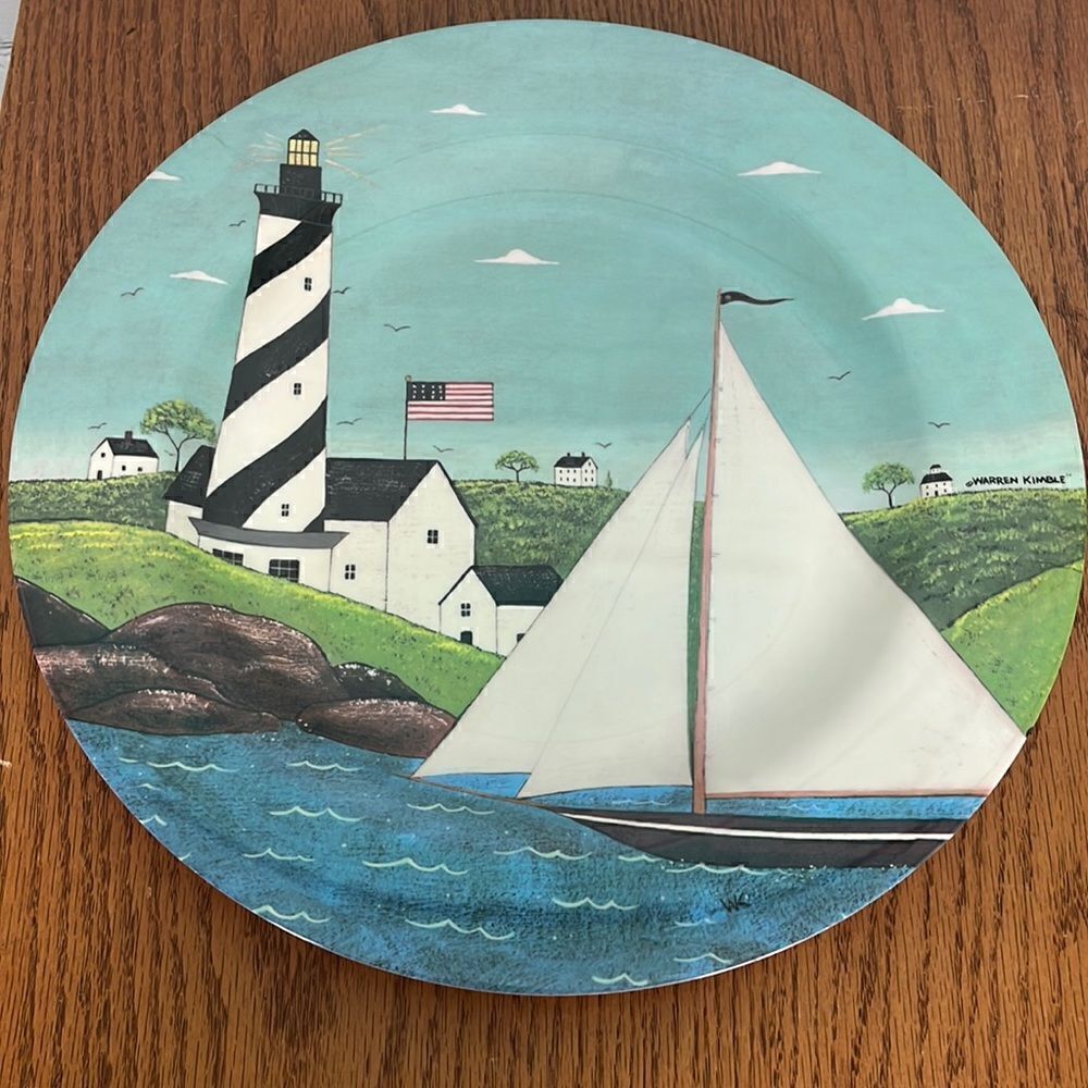 Coastal Breeze By Warren Kimble Melamine Platter Like New